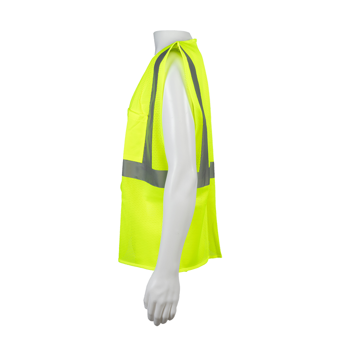 LVM2-EC ANSI/ISEA 107-2020 CLASS 2 Lime Mesh Economy Safety Vests Velcro Closure