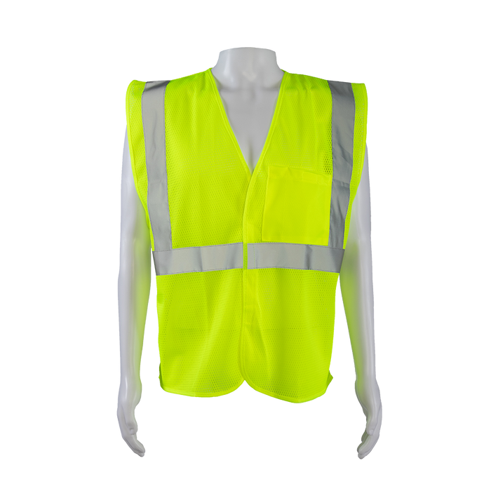 LVM2-EC ANSI/ISEA 107-2020 CLASS 2 Lime Mesh Economy Safety Vests Velcro Closure