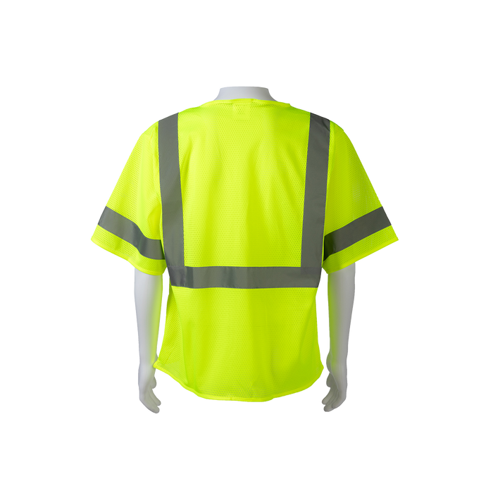 LVM3 ANSI 107-2020 CLASS 3 Vest, Lime Mesh Hook & Loop Closure