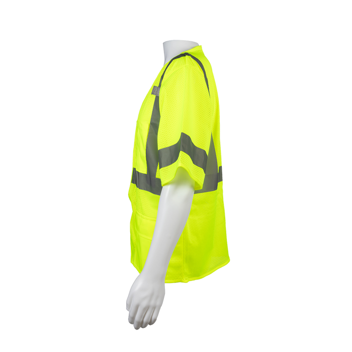 LVM3 ANSI 107-2020 CLASS 3 Vest, Lime Mesh Hook & Loop Closure