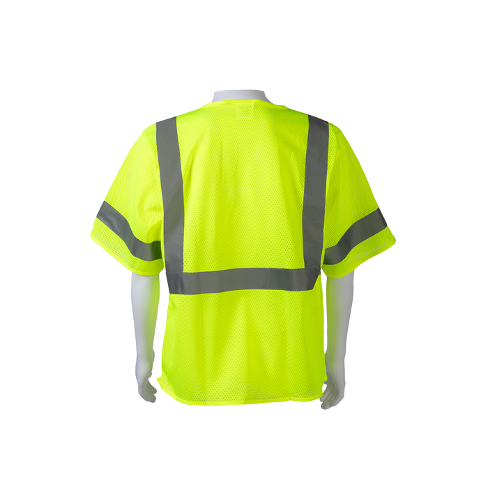 LVM3-Z ANSI/ISEA 107-2020 CLASS 3 Vest, Lime Mesh Zipper Closure