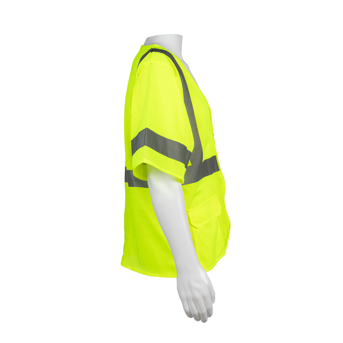 LVM3-Z ANSI/ISEA 107-2020 CLASS 3 Vest, Lime Mesh Zipper Closure