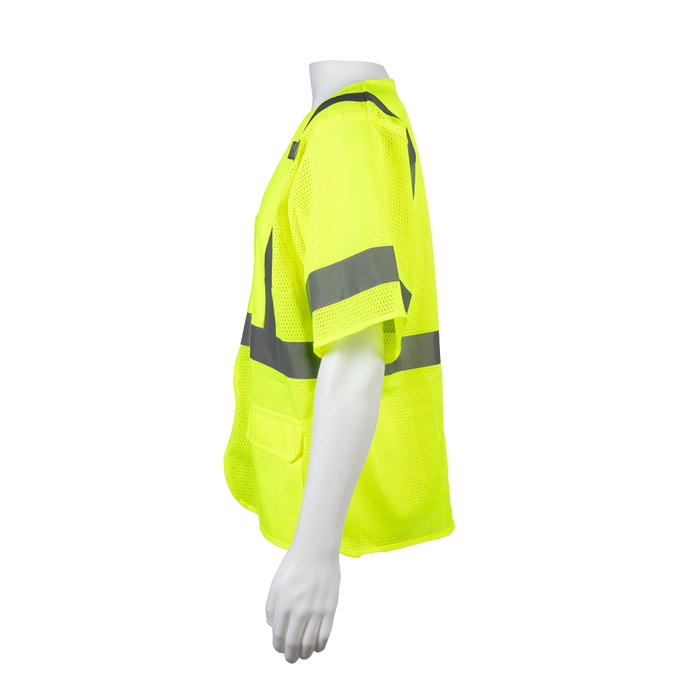 LVM3-Z ANSI/ISEA 107-2020 CLASS 3 Vest, Lime Mesh Zipper Closure