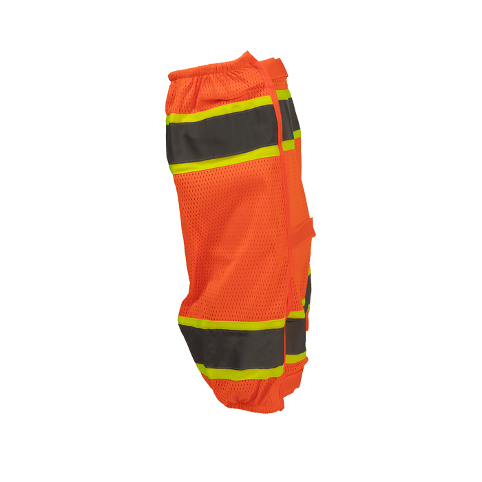 OMGL-CE ANSI Class E Orange Mesh/Lime Contrast Reflective Leggings With Adjustable Velcro Closures