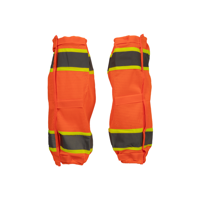 OMGL-CE ANSI Class E Orange Mesh/Lime Contrast Reflective Leggings With Adjustable Velcro Closures