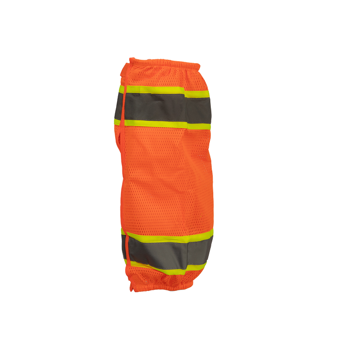 OMGL-CE ANSI Class E Orange Mesh/Lime Contrast Reflective Leggings With Adjustable Velcro Closures