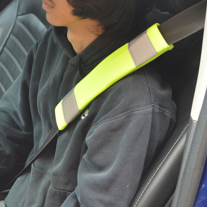 2pc PADSBC High Visibility Padded Seat Belt Shoulder Cover, Shoulder Strap Protector & Harness Cushion
