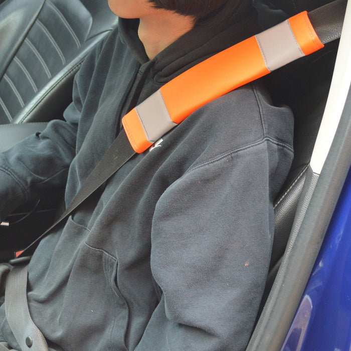 2pc PADSBC High Visibility Padded Seat Belt Shoulder Cover, Shoulder Strap Protector & Harness Cushion
