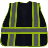 BLVM-PSV ANSI NON-RATED Navy Blue Mesh / Lime Green Contrast Expandable Breakaway Vest