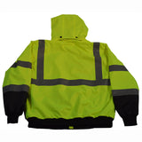 LBBJ-C3 ANSI/ISEA LIME/BLACK  Class 3 Waterproof Bomber Jacket with Removable Liner
