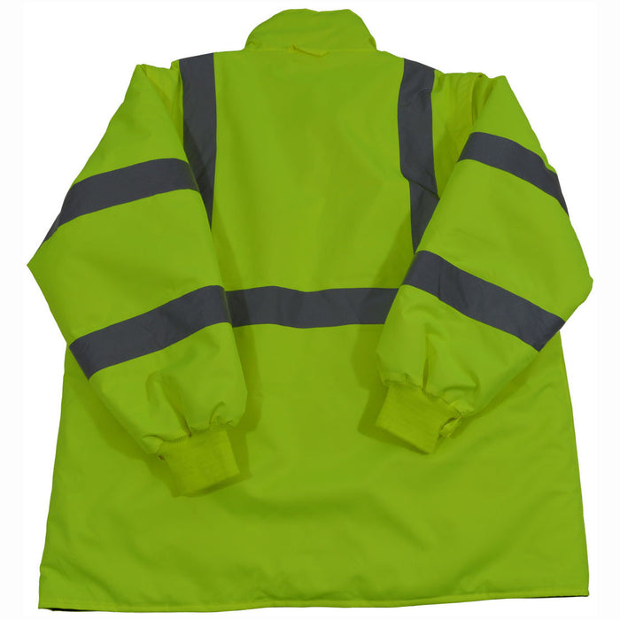 LBPJ6IN1-C3  ANSI Lime / Black Two Tone Waterproof 6-IN-1 Jacket & Vest / Removable Hood (Two Class 3 Jackets In One)