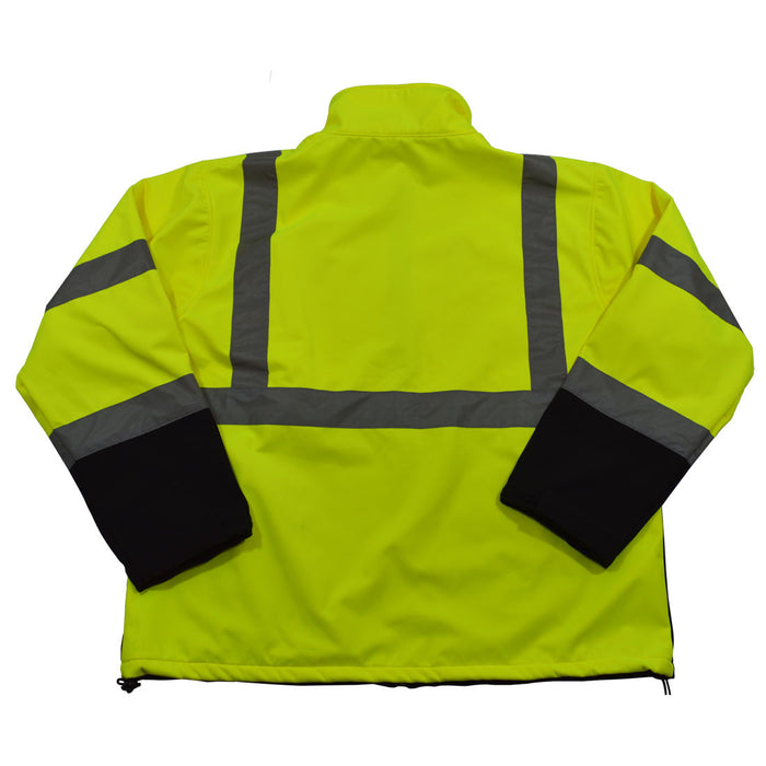 LBSFJ1-C3 ANSI 107-2015 Class 3 Two Tone LIME/Black Bottom Water Resistant Soft Shell Jacket
