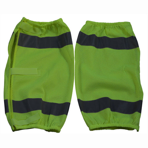 LMG-CE ANSI Class E Lime Mesh Reflective Leggings/Gaiters With Adjustable Velcro Closures