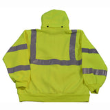 LSWS-C3 ANSI Class 3 Lime Green Zip-Up Sweat Shirt With Detachable Hood