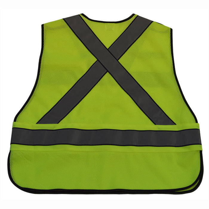 LVM2-VNPSV ANSI V-Neck Lime Mesh Public Safety Vest “X” on Back