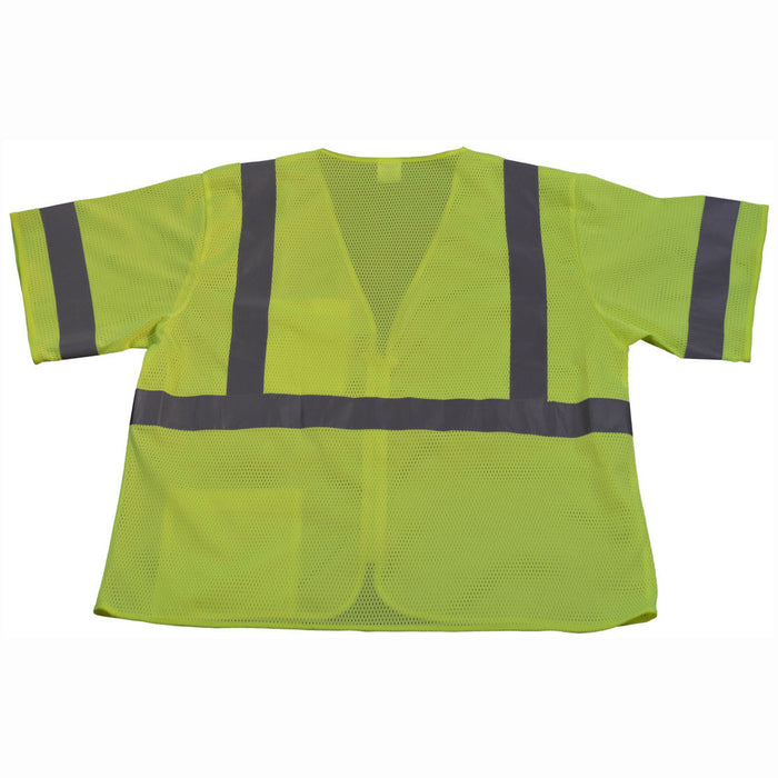LVM3-Z ANSI/ISEA 107-2015 CLASS 3 Vest, Lime Mesh Zipper Closure