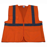 LV2/OV2-FSMB ANSI/ISEA 107-2015 CLASS II Front Solid Mesh Back 4-Pocket Safety Vests