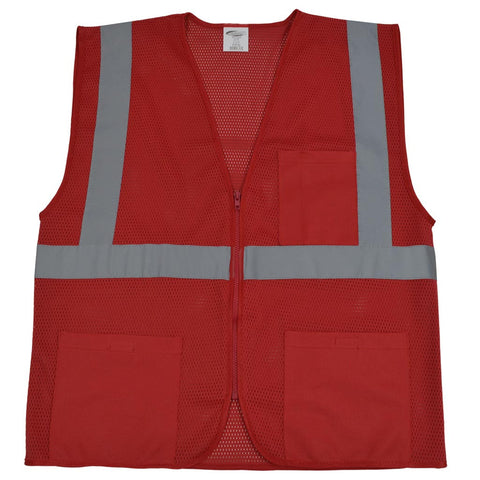 Red Mesh Safety Vest for Enhanced Safety & Identification